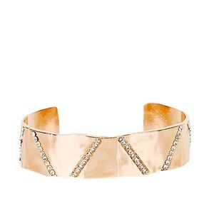 Gold cuff with crystal rhinestone details